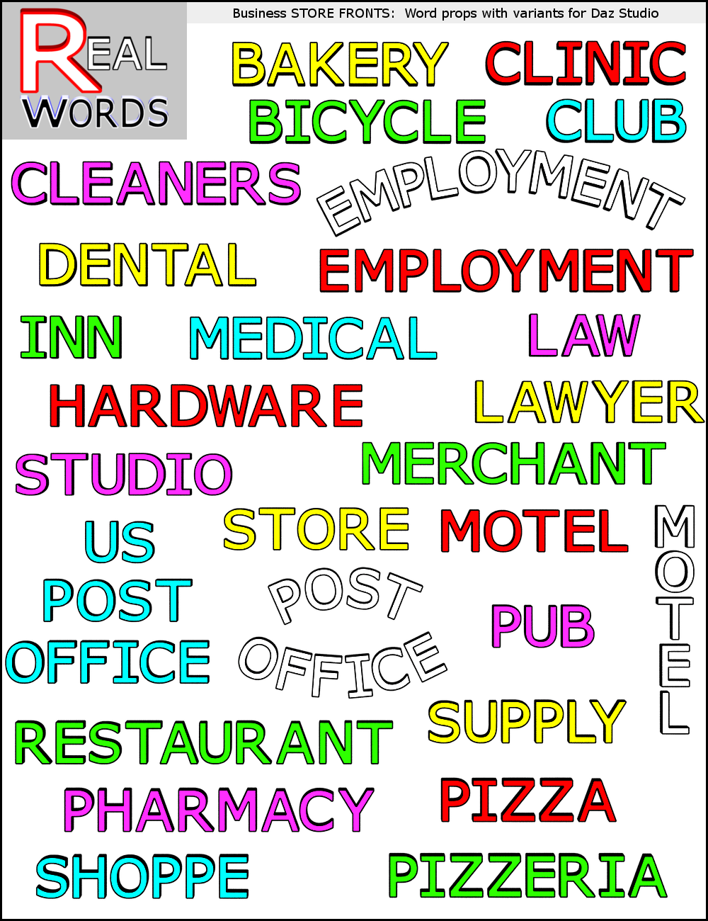 REAL-WORDS: Business Storefronts for Daz Studio by N/A