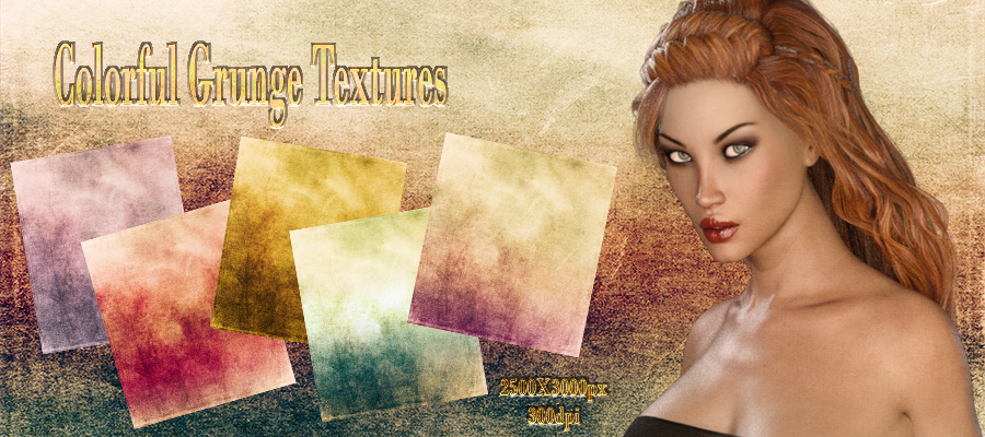 Colorful Grunge Textures by N/A