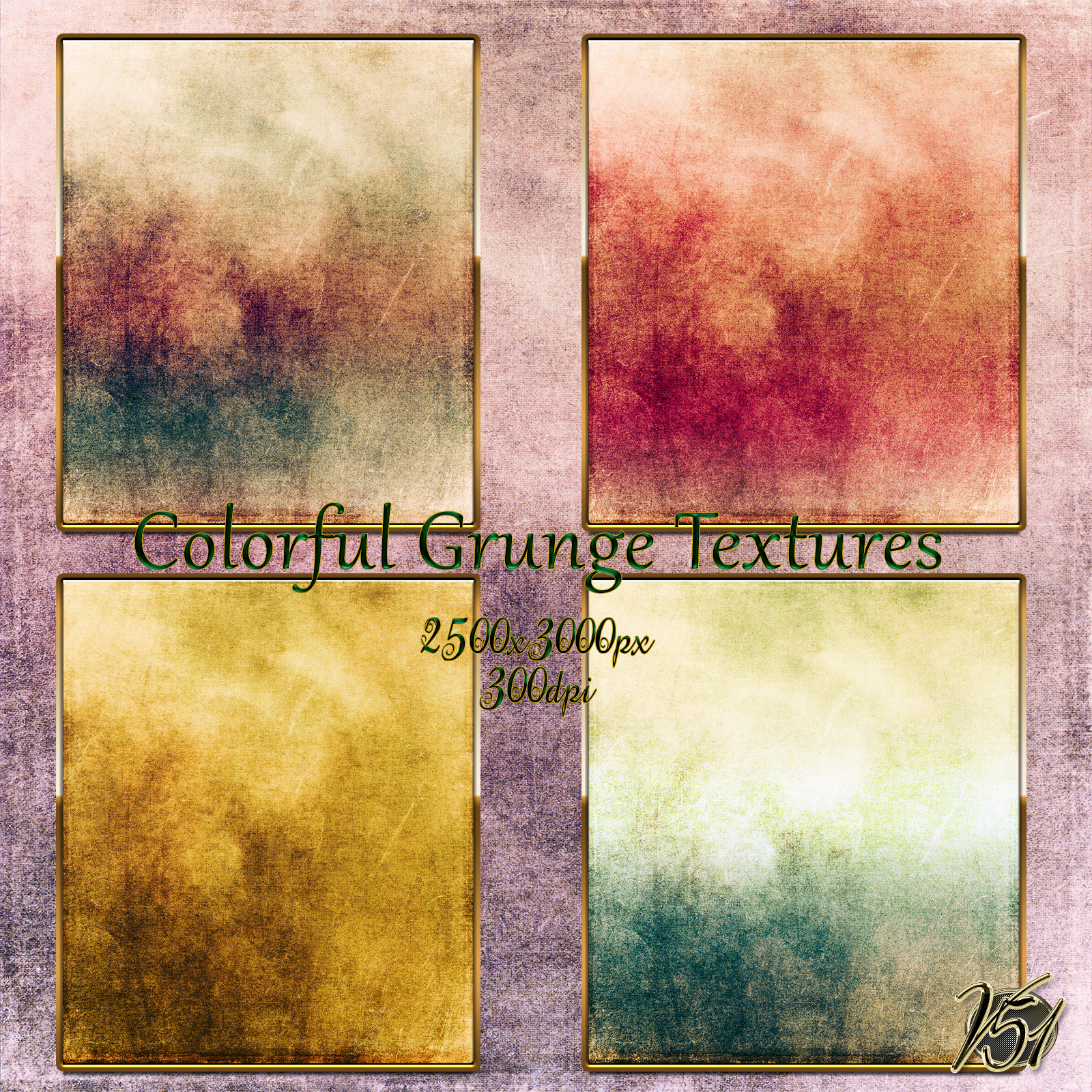 Colorful Grunge Textures by N/A