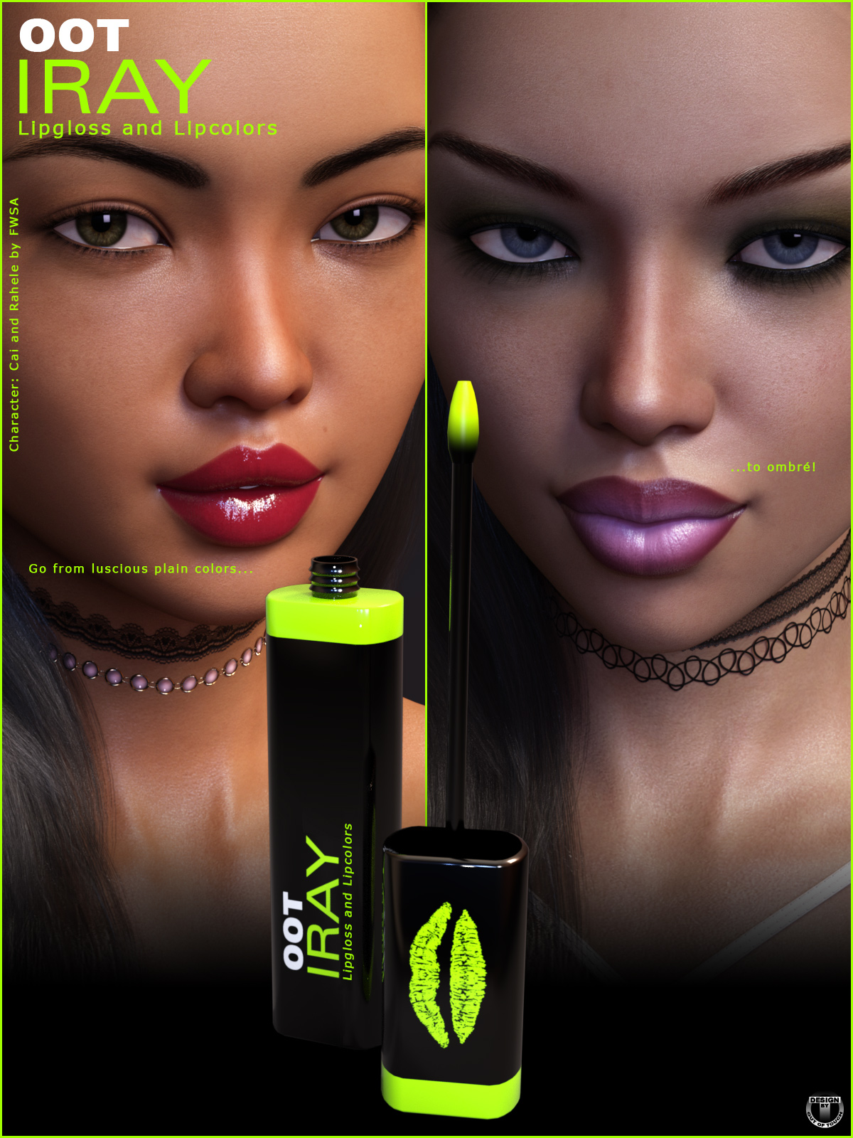 Iray Lipgloss and Lipcolors for Genesis 3 Female(s) by N/A