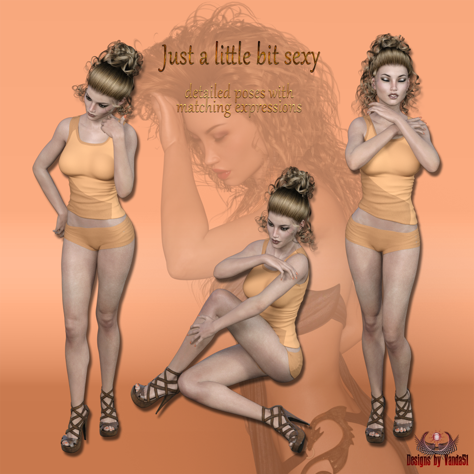 Just a little bit Sexy Poses and Expressions for G3F / V7 by N/A