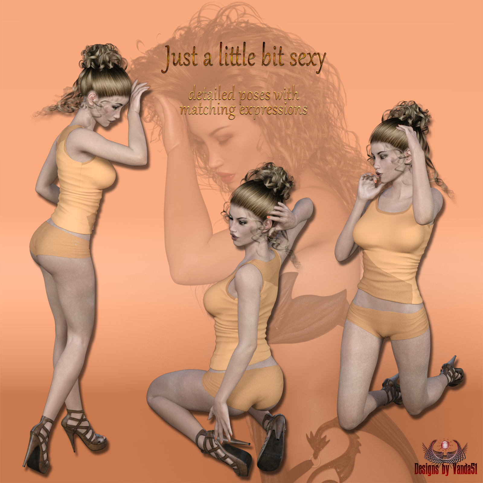 Just a little bit Sexy Poses and Expressions for G3F / V7 by N/A