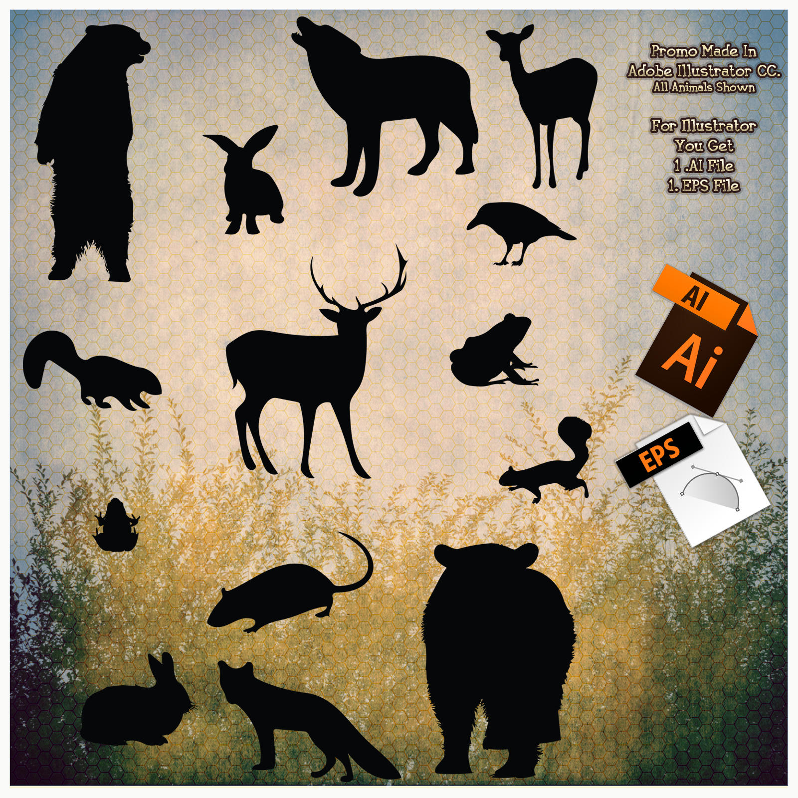FB Woodland Animal Shapes, Vectors, PNGs and Brushes by N/A