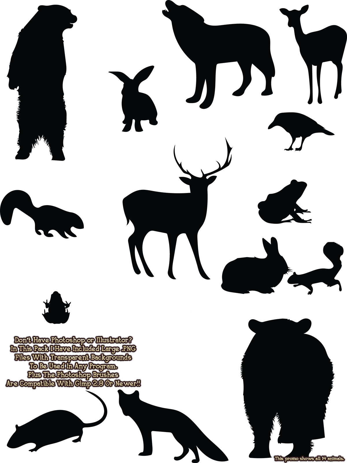 FB Woodland Animal Shapes, Vectors, PNGs and Brushes by N/A