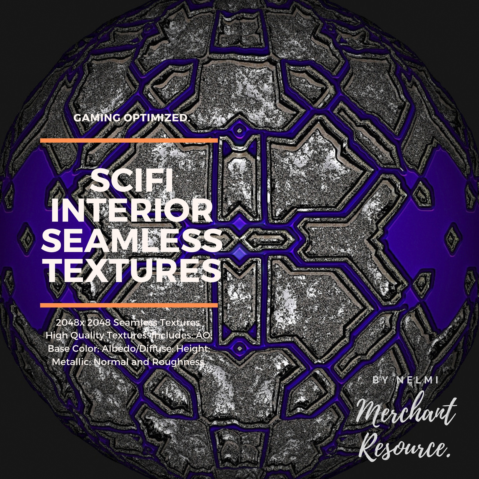 10 SciFi Interior Seamless PBR Textures by N/A