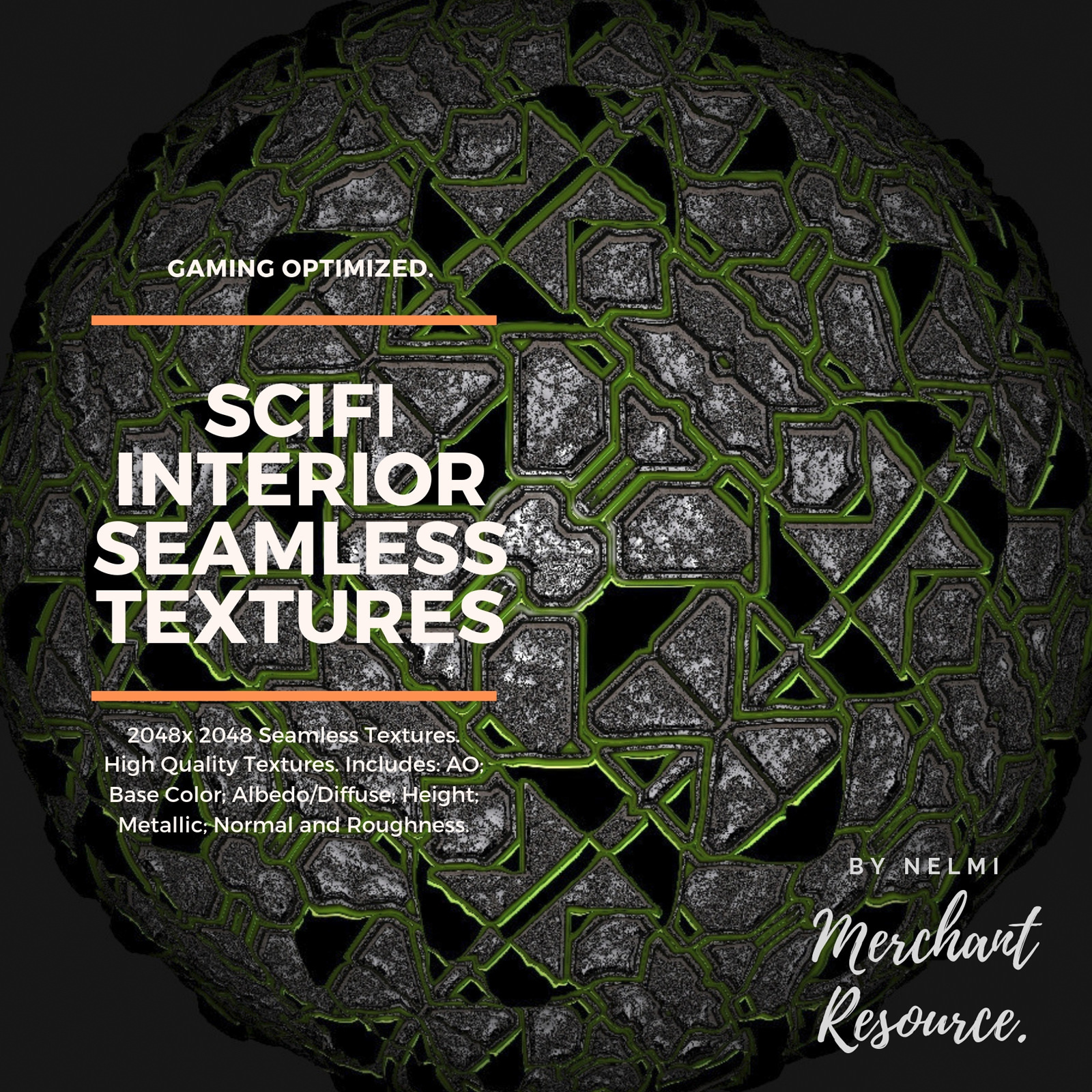 10 SciFi Interior Seamless PBR Textures by N/A