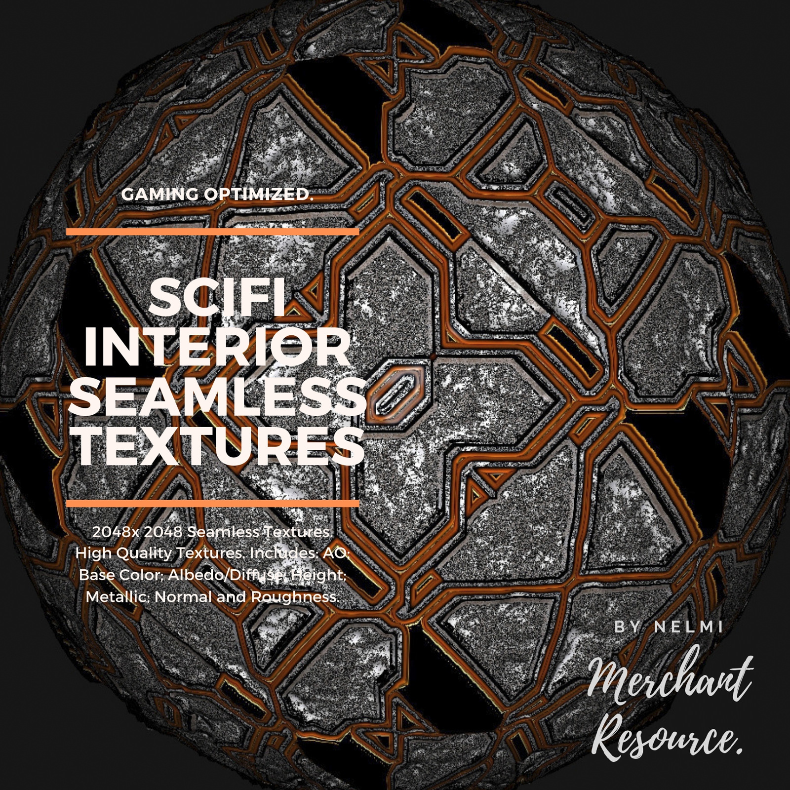 10 SciFi Interior Seamless PBR Textures by N/A