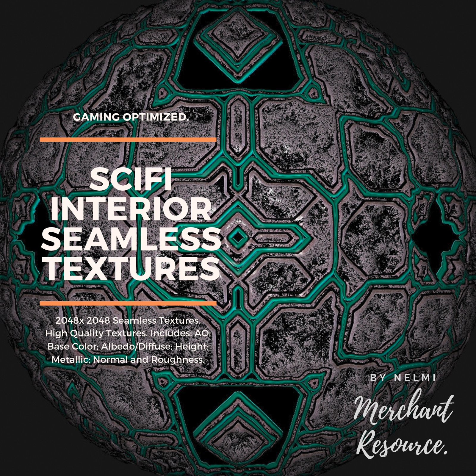 10 SciFi Interior Seamless PBR Textures by N/A