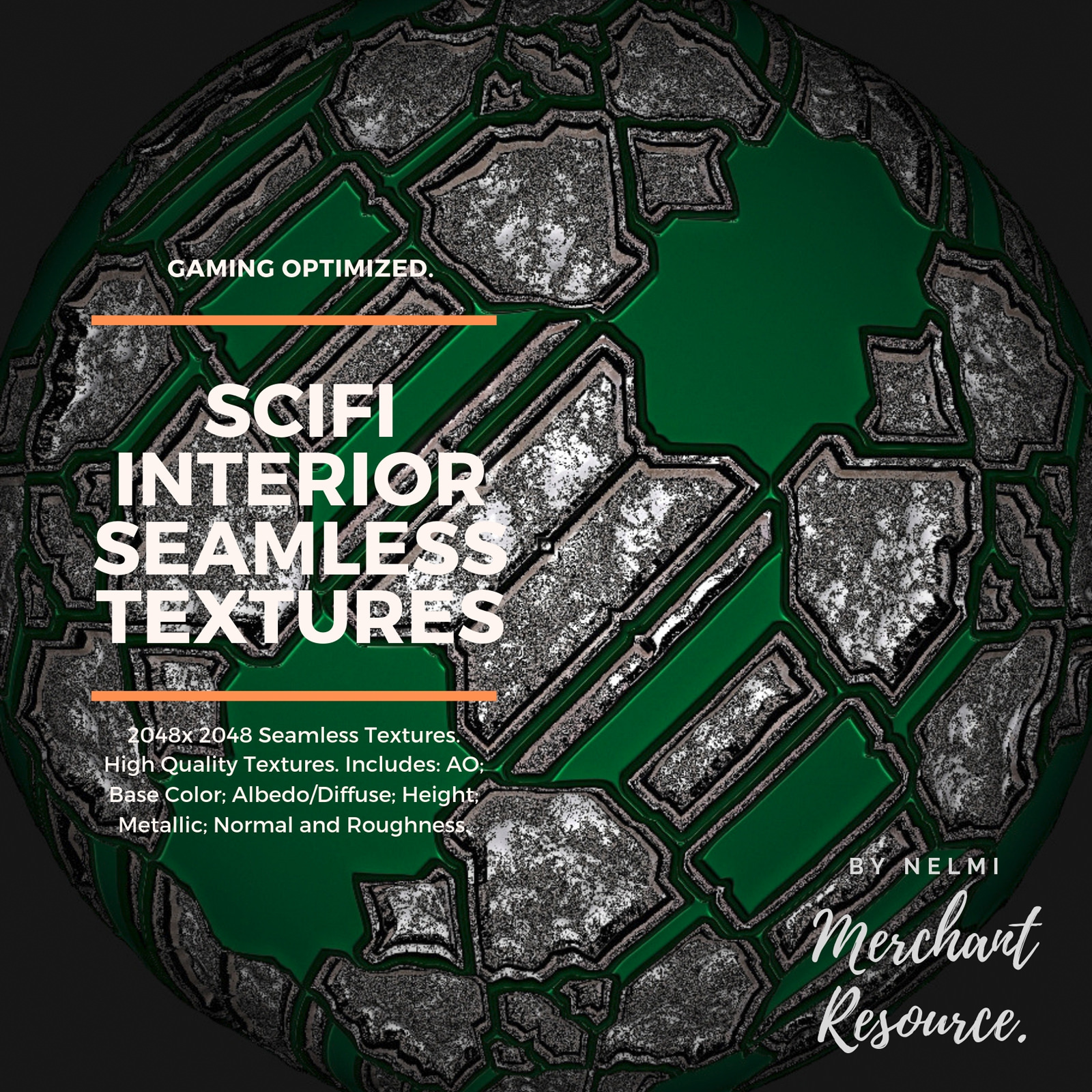 10 SciFi Interior Seamless PBR Textures by N/A