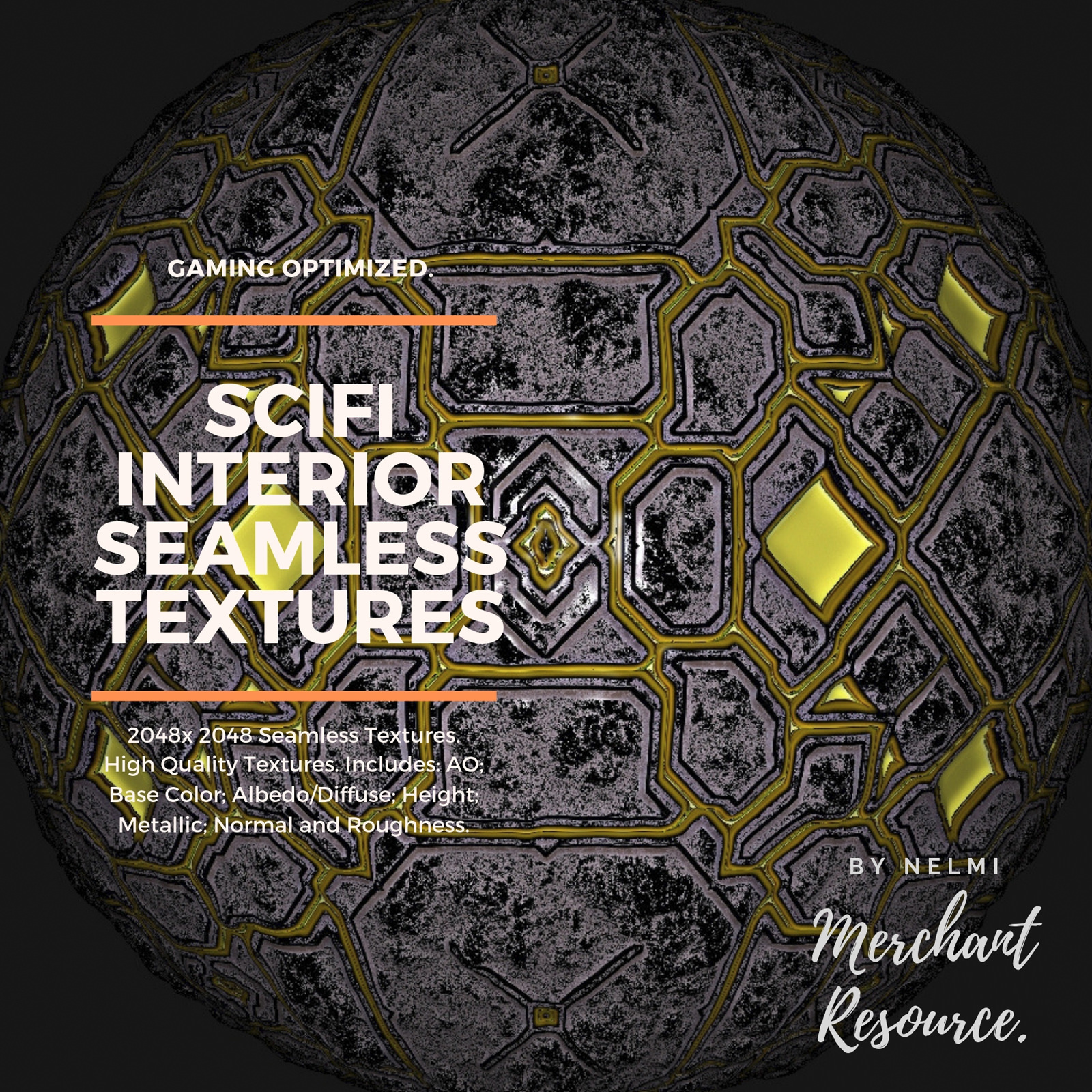 10 SciFi Interior Seamless PBR Textures by N/A