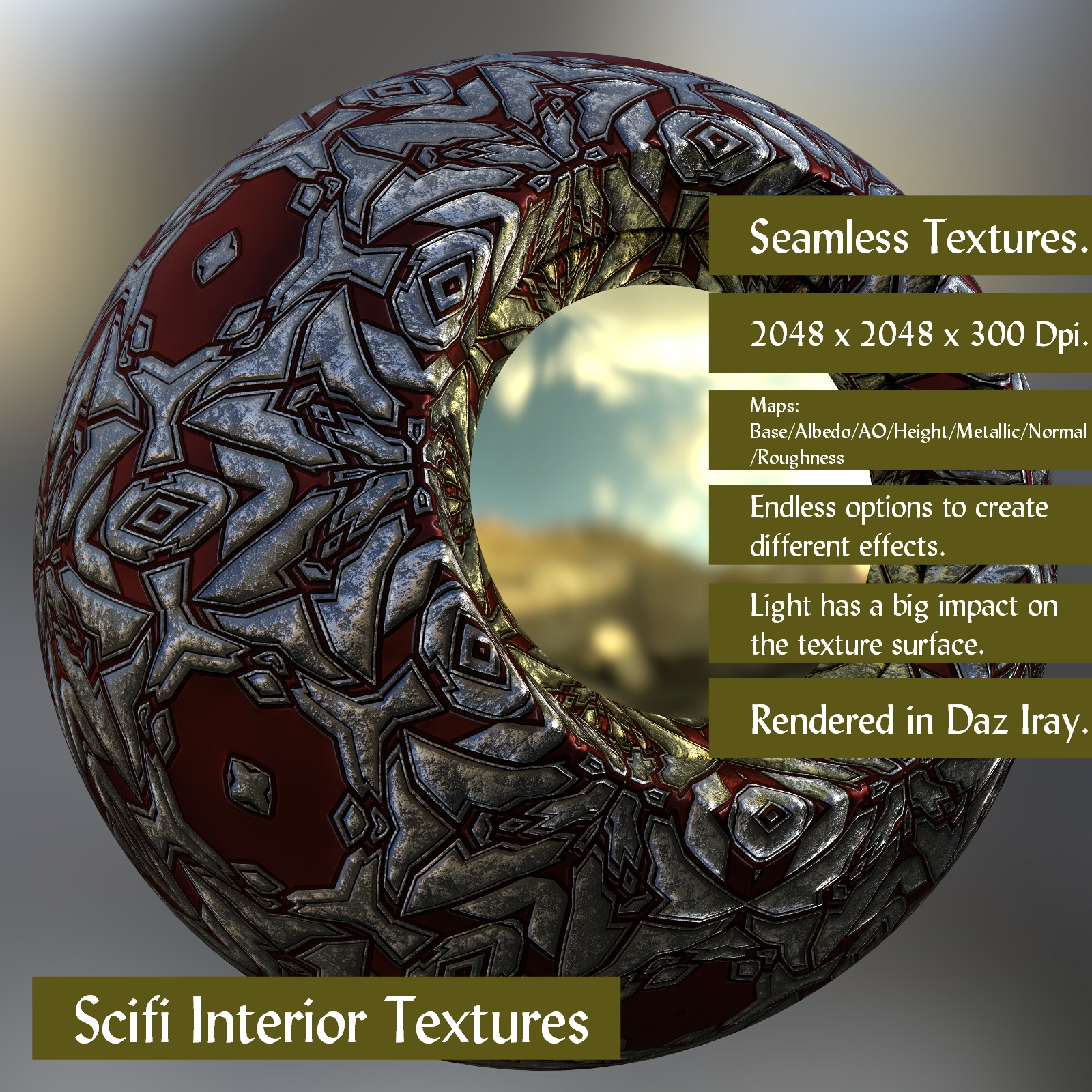 10 SciFi Interior Seamless PBR Textures by N/A
