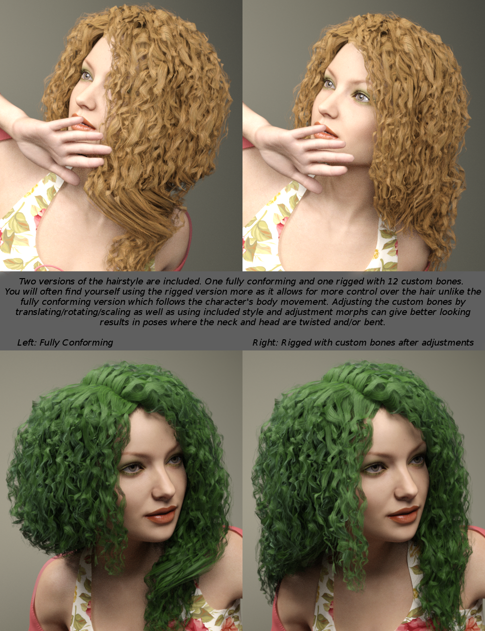 Rosaline Hair for Genesis 3 Female(s) by N/A