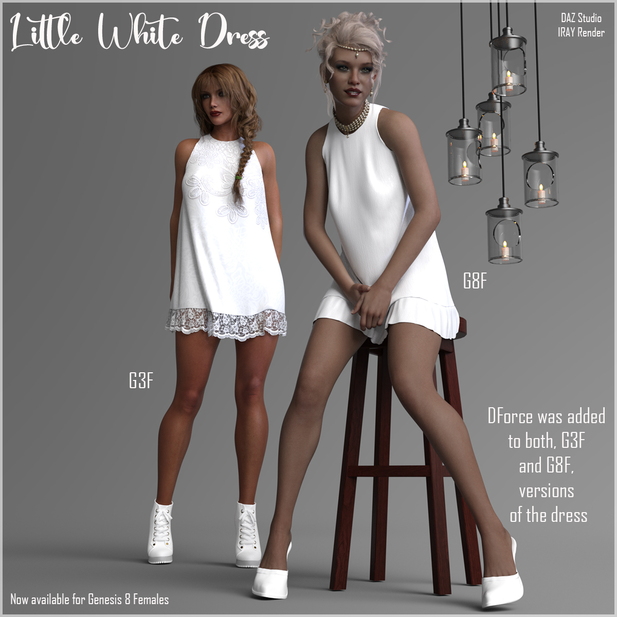 The Little White Dress for G3F and G8F by N/A