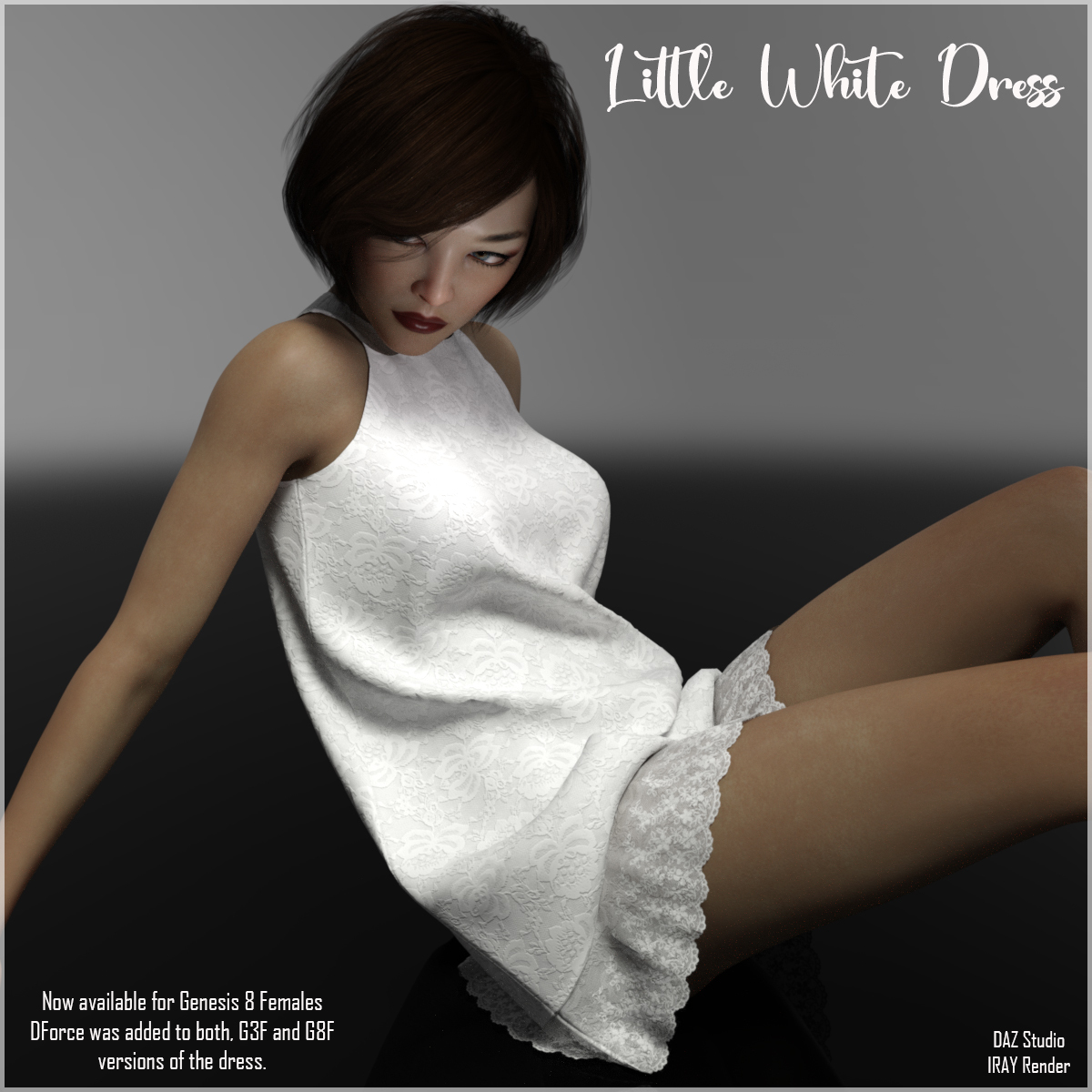 The Little White Dress for G3F and G8F by N/A