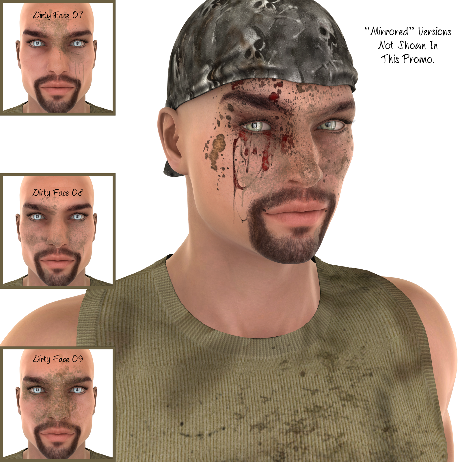 L.I.E Dirty Faces For Genesis 3 Male by N/A