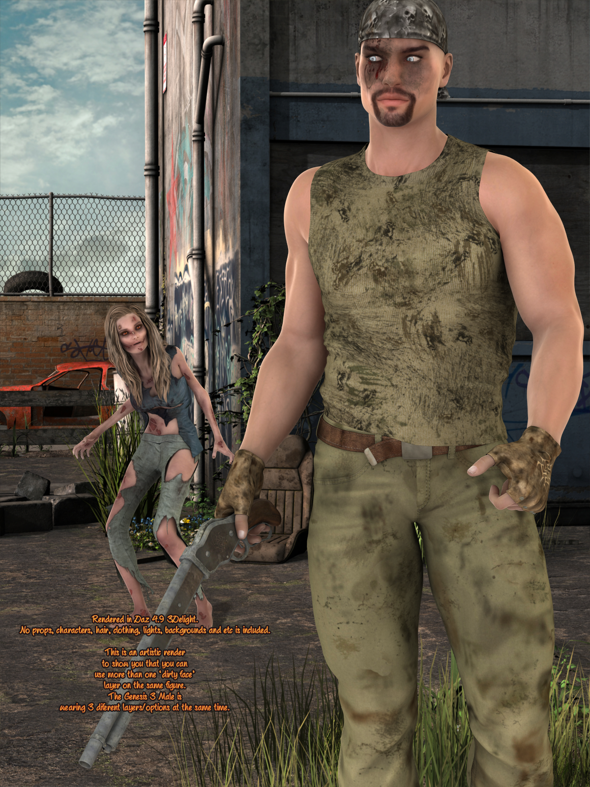 L.I.E Dirty Faces For Genesis 3 Male by N/A