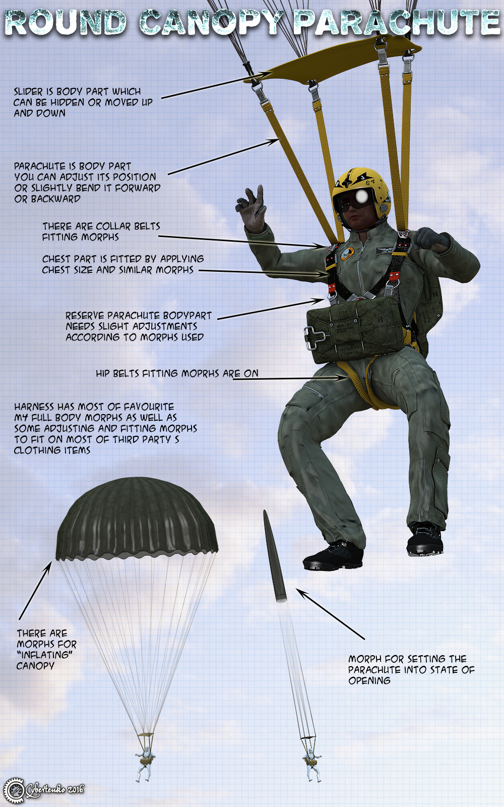 Round Canopy Parachute by N/A
