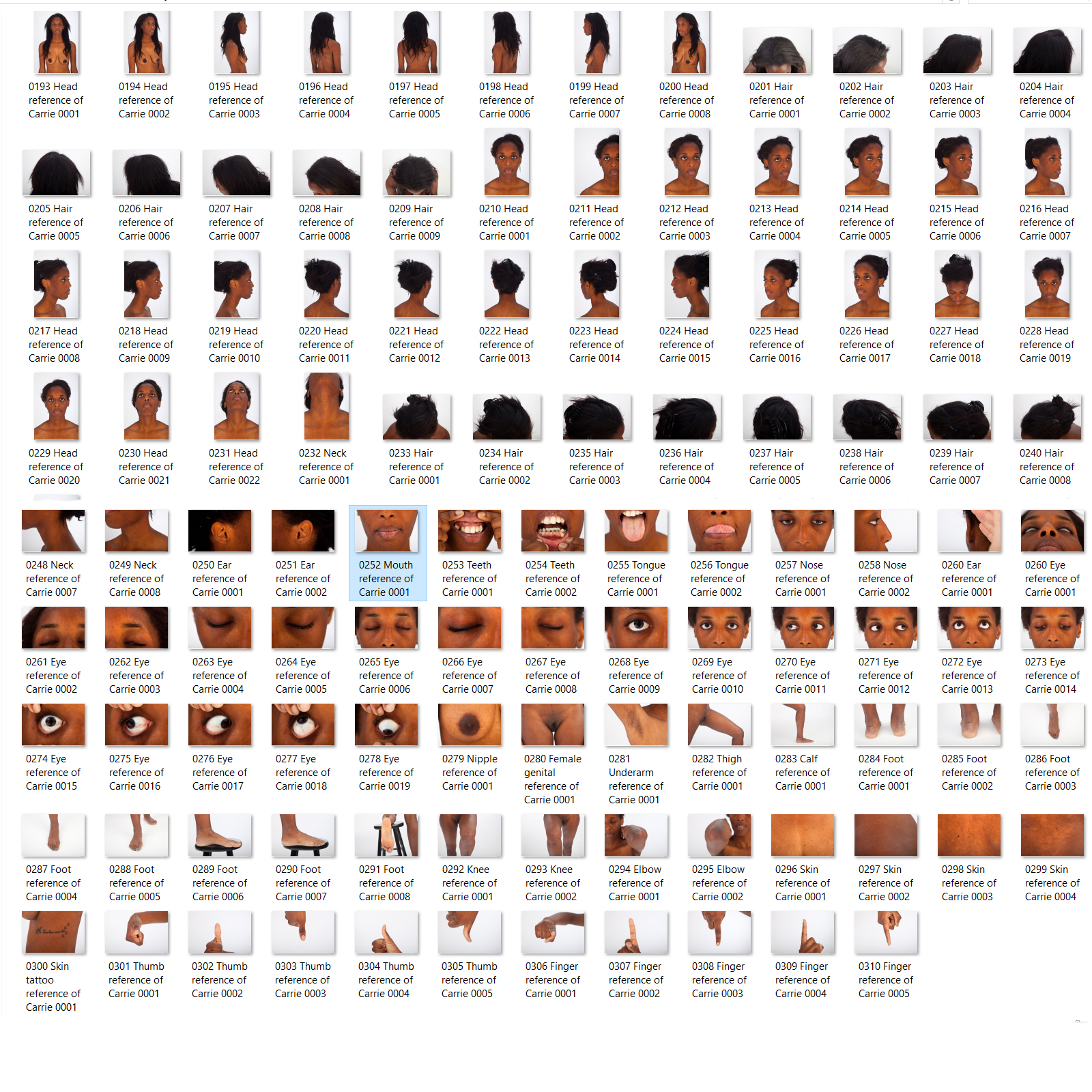 Carrie: Nude Female Full Figure Photo References by N/A