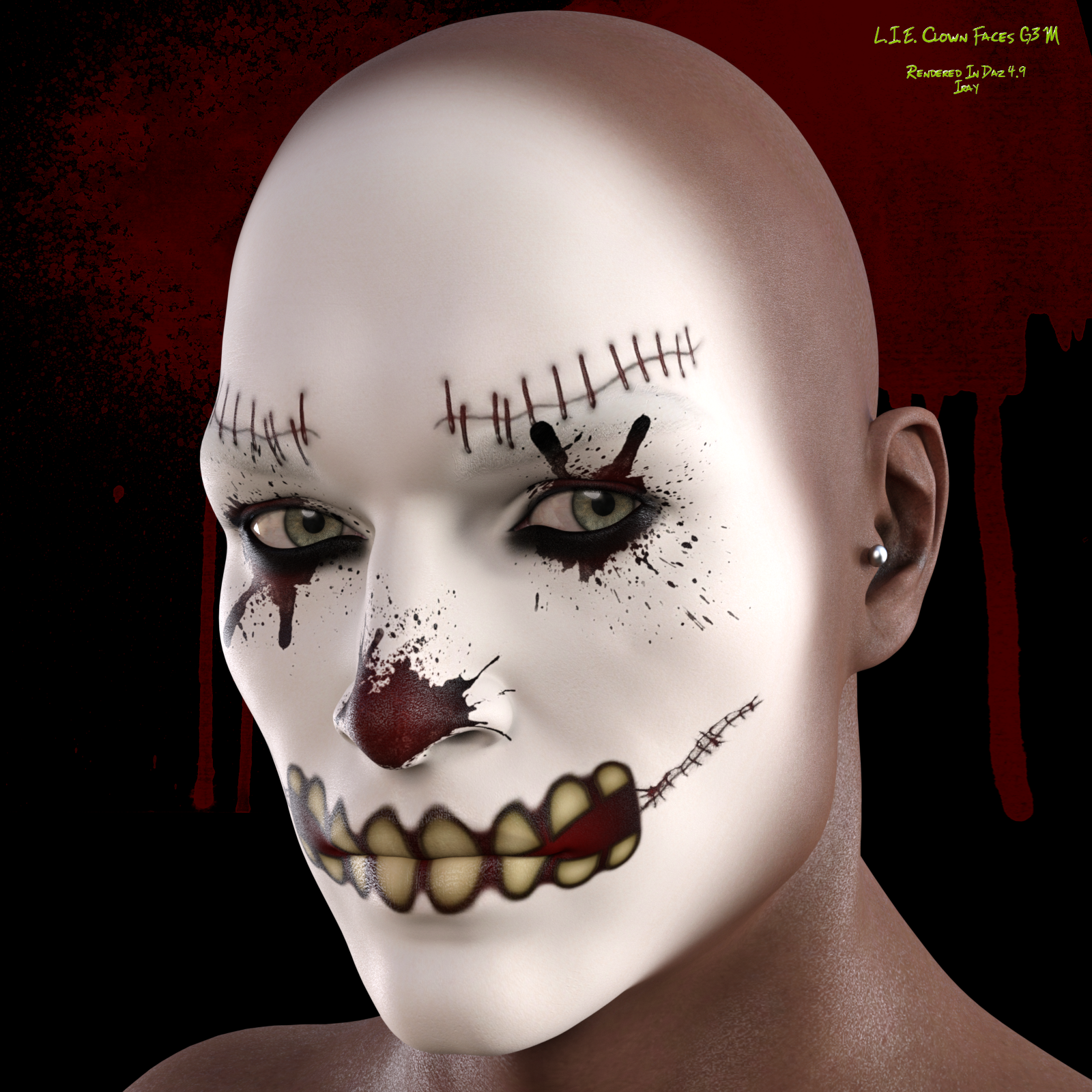L.I.E. Clown Faces For Genesis 3 Male by N/A