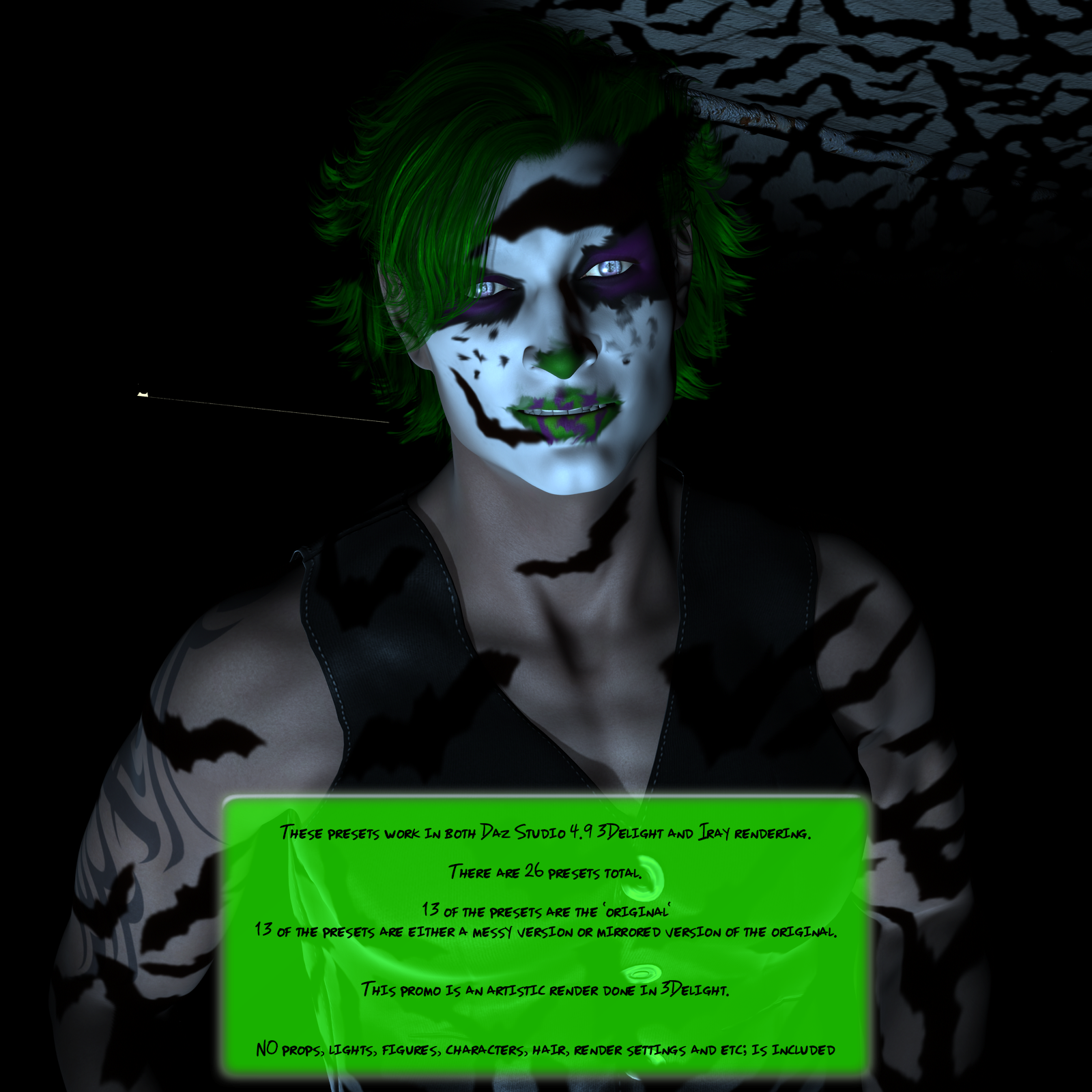 L.I.E. Clown Faces For Genesis 3 Male by N/A