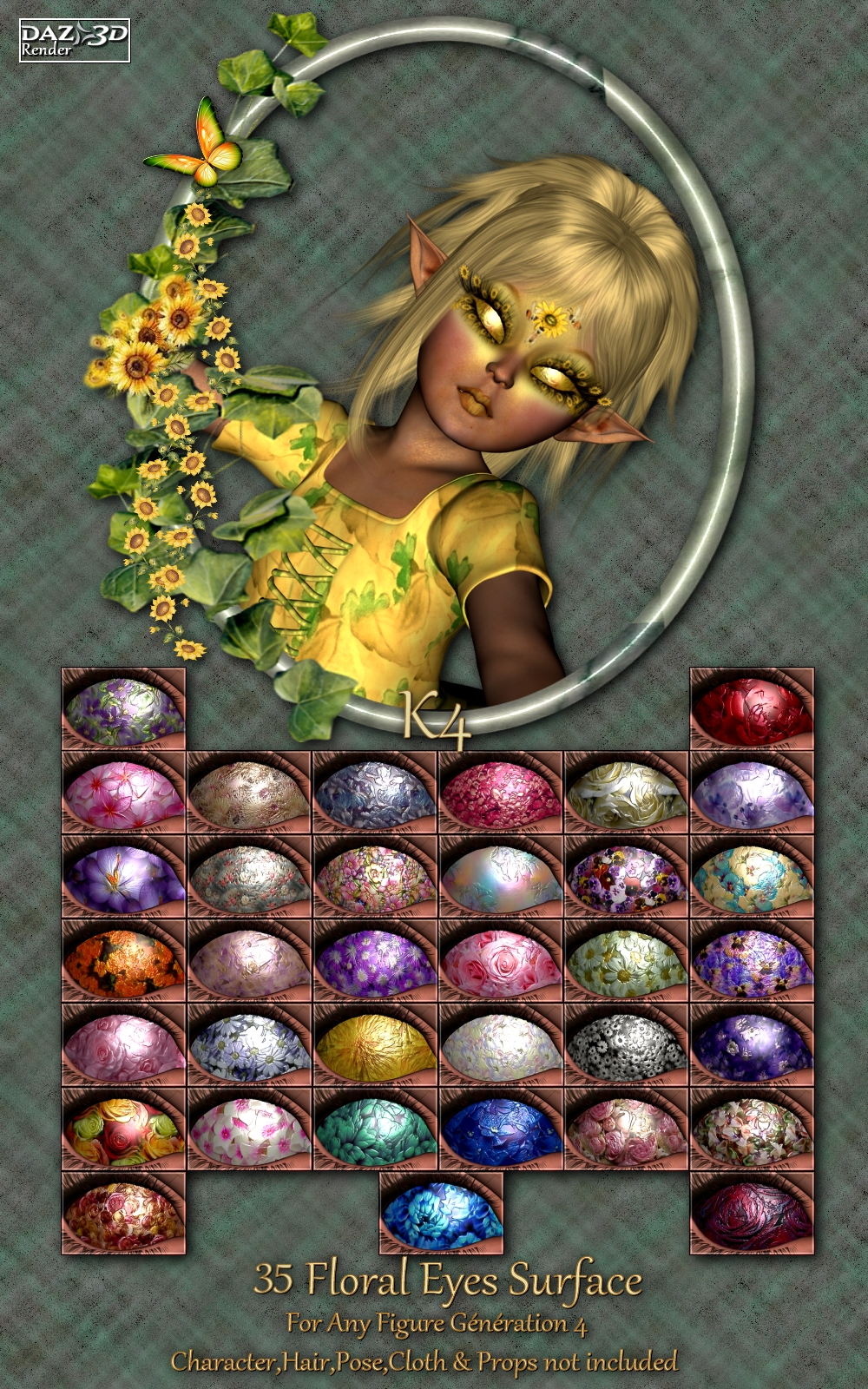 Botany : Floral Eyes for Daz and Poser by N/A