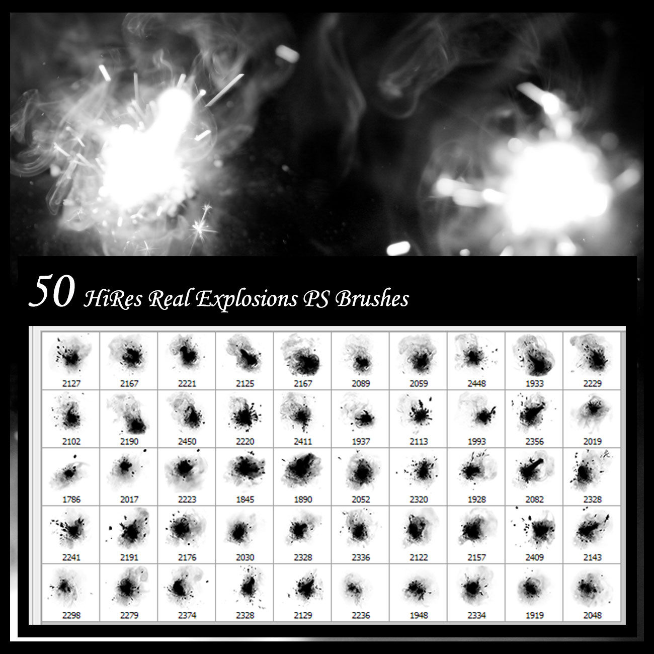 50 Real Explosions PS Brushes by N/A