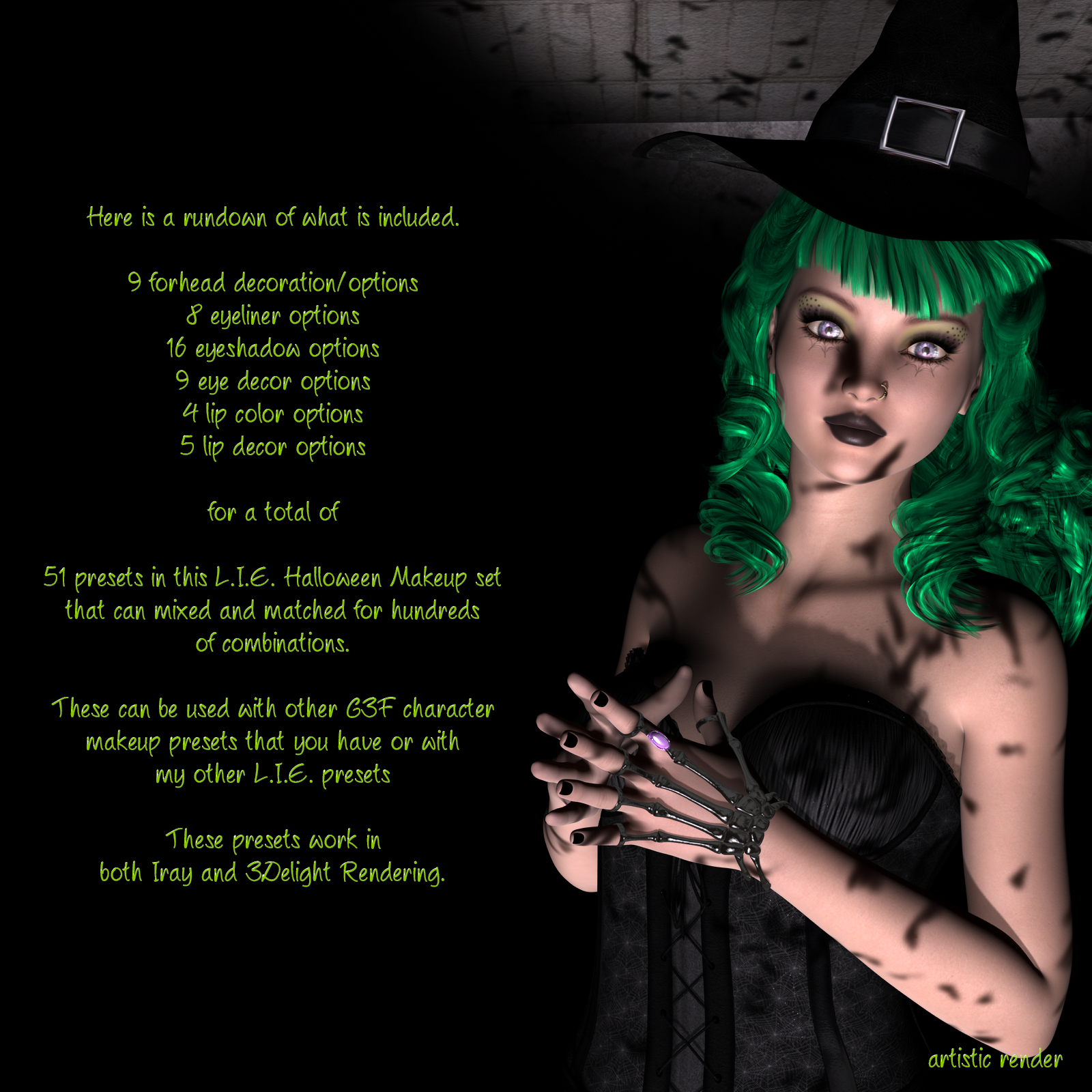 L.I.E. Halloween Makeup For Genesis 3 Female by N/A