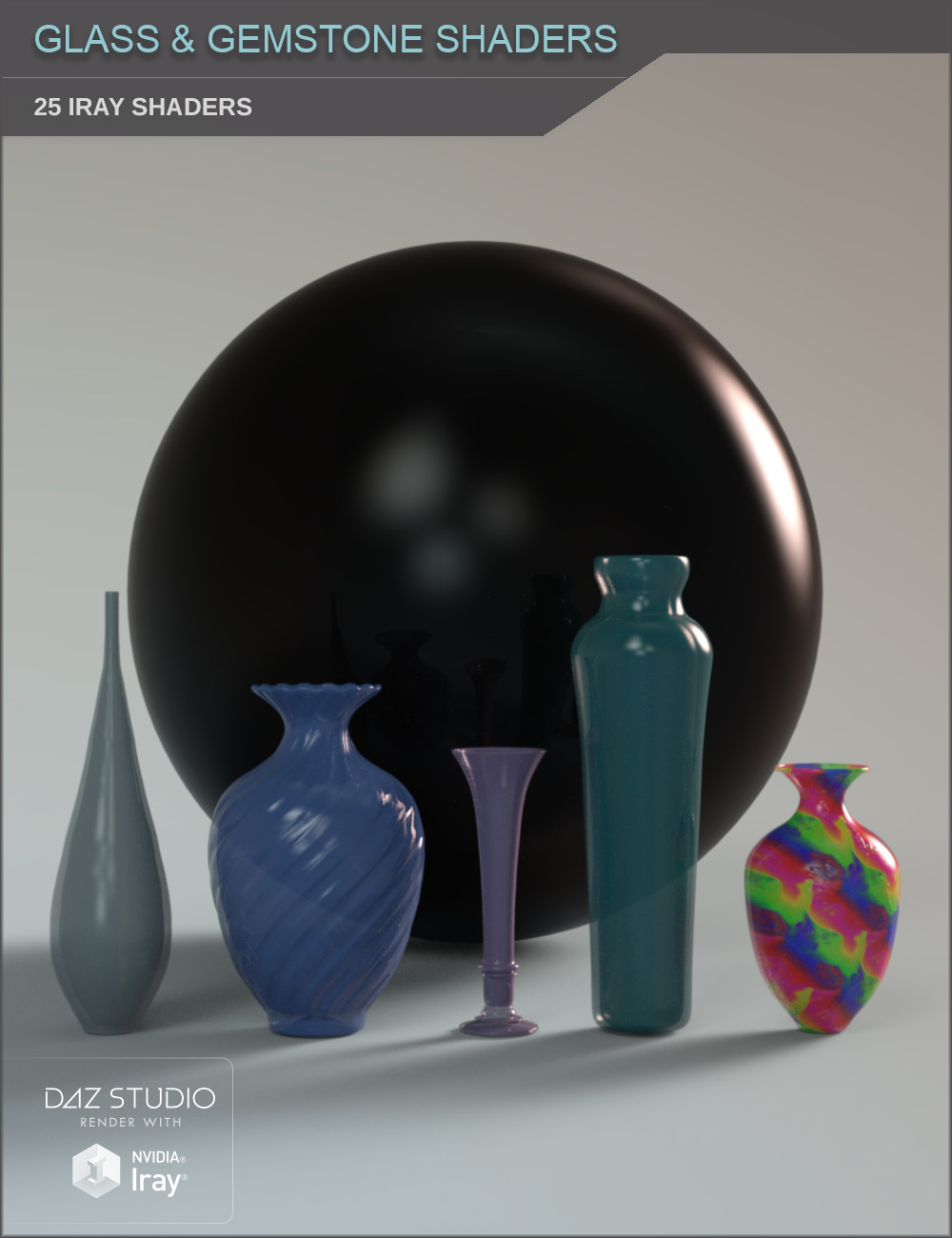 Glass and Gemstone Shaders for Iray and Merchant Resource by N/A