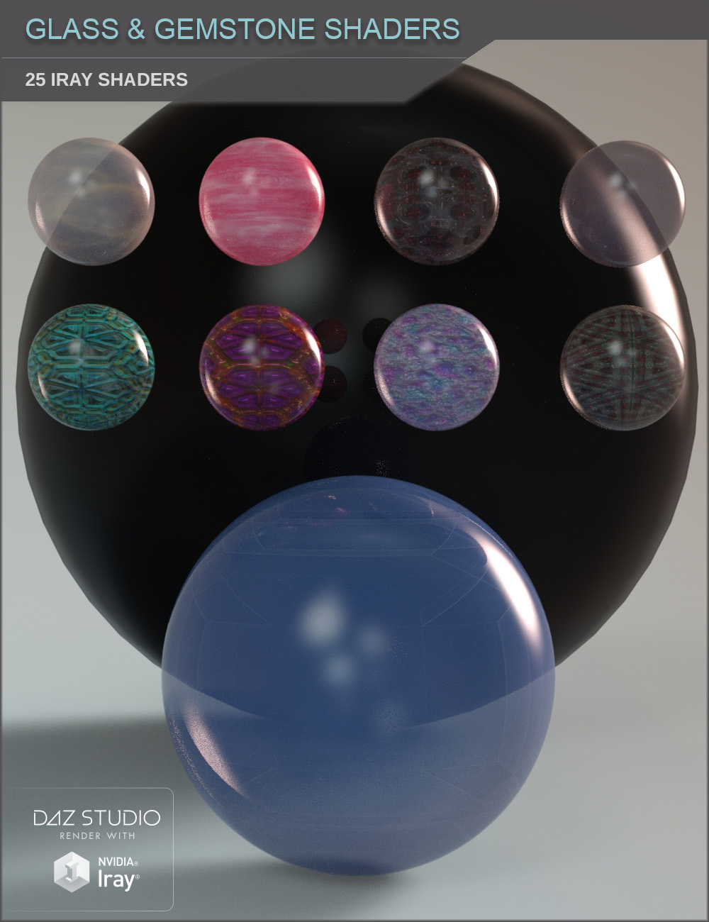 Glass and Gemstone Shaders for Iray and Merchant Resource by N/A