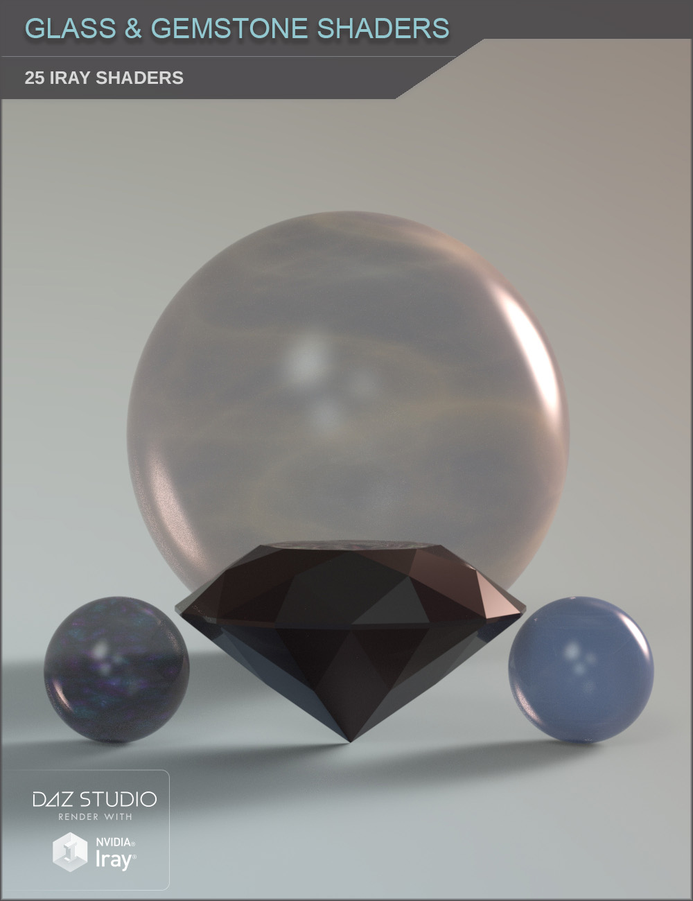 Glass and Gemstone Shaders for Iray and Merchant Resource by N/A