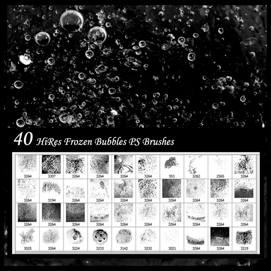 40 Frozen Bubbles PS Brushes by N/A