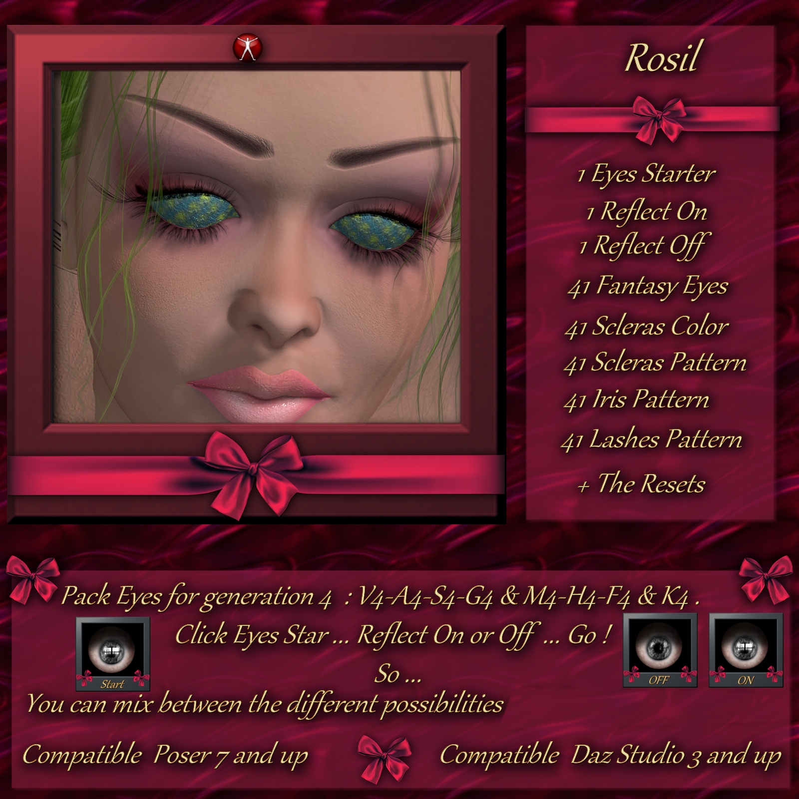 Botany : Rosil Eyes for Daz and Poser by N/A
