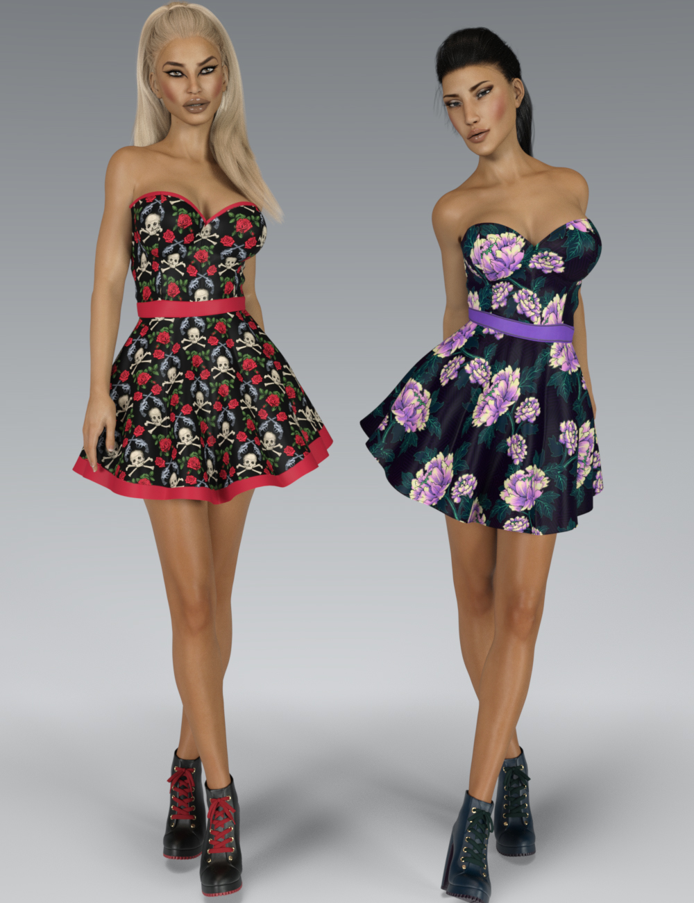 VERSUS - Fads Skater Dress & Ankle Boots Bundle by N/A