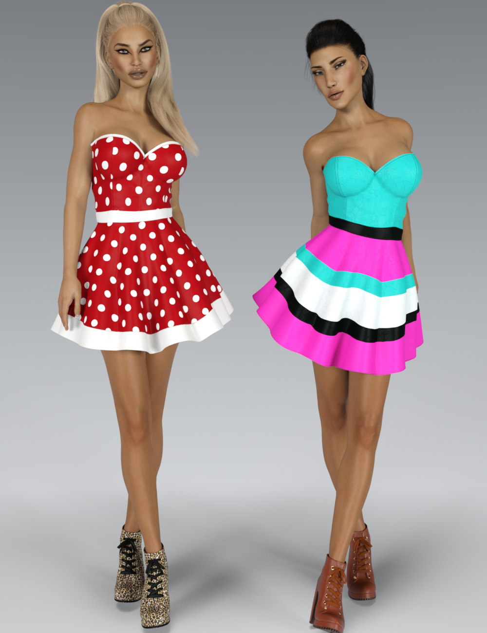 VERSUS - Fads Skater Dress & Ankle Boots Bundle by N/A