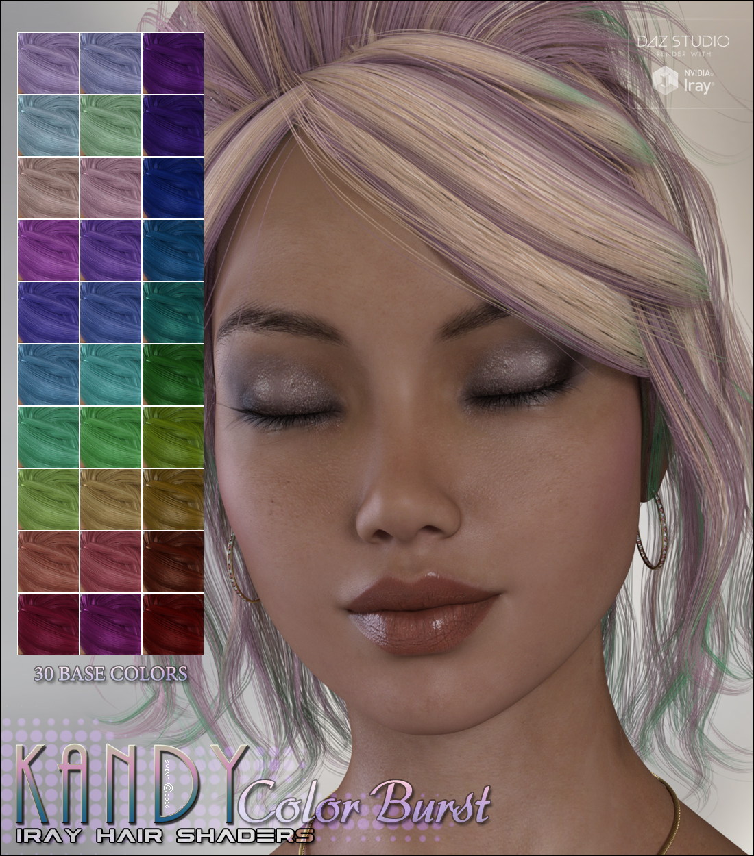 SV's Kandy Iray Color Burst Hair Shaders by N/A
