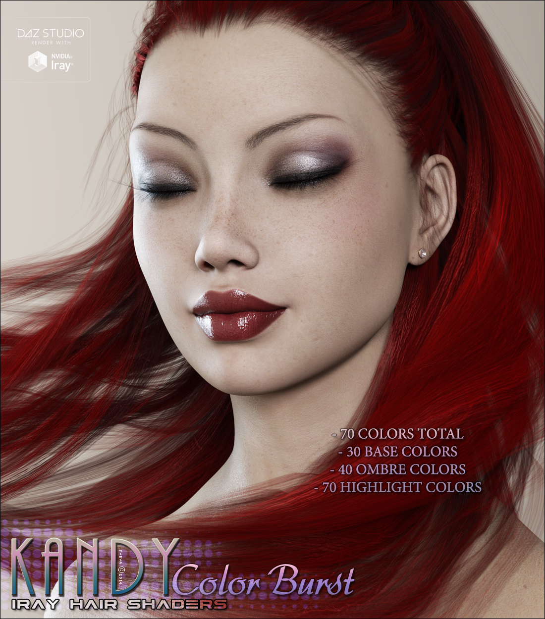 SV's Kandy Iray Color Burst Hair Shaders by N/A