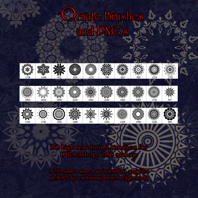 Ornate Brushes and PNG's by N/A