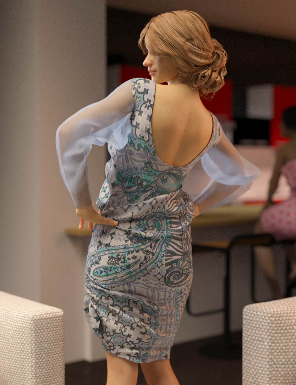 Lowback Glamour Dress for Genesis 3 Females by N/A