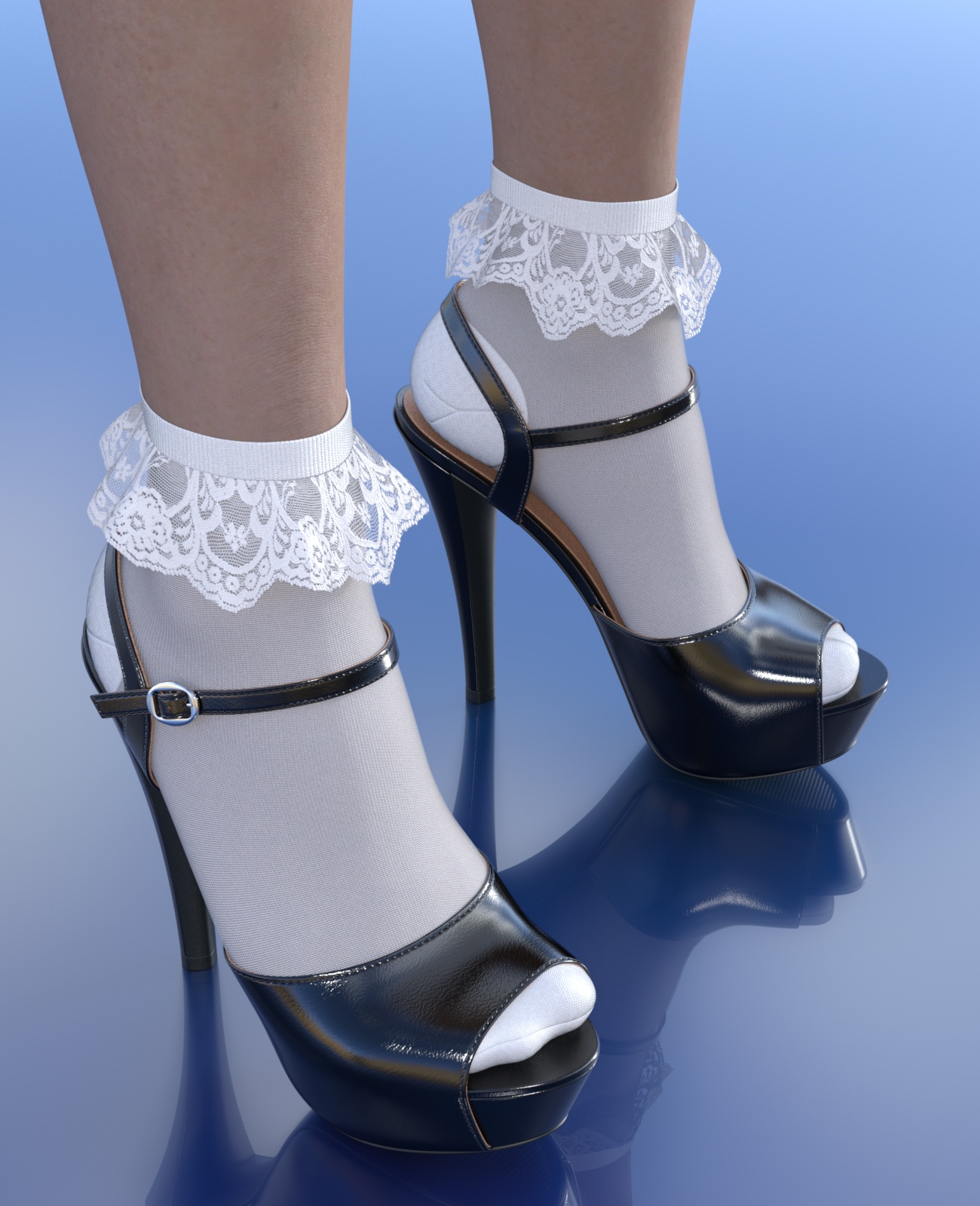 Platform Sandals & Socks For G3F by N/A