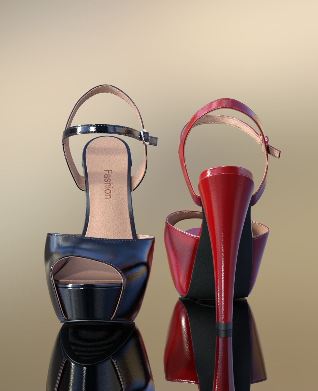Platform Sandals & Socks For G3F by N/A