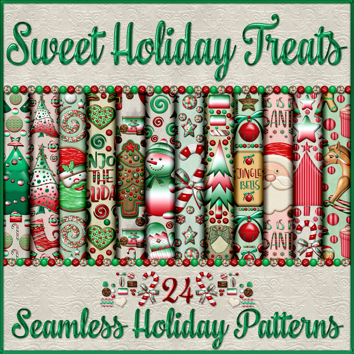 Sweet Holiday Treats Seamless Patterns by N/A