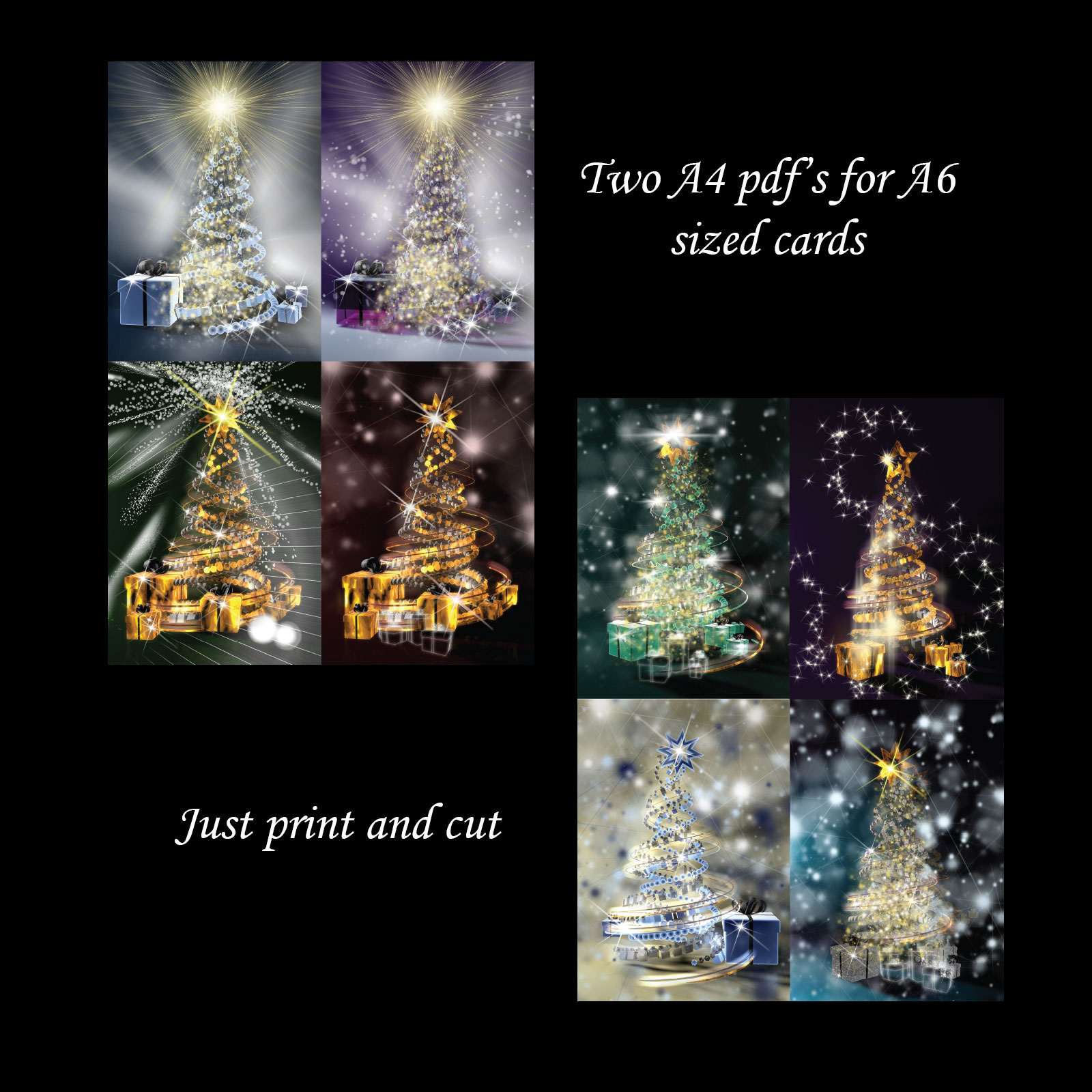 Glowing Tree Christmas Cards by N/A
