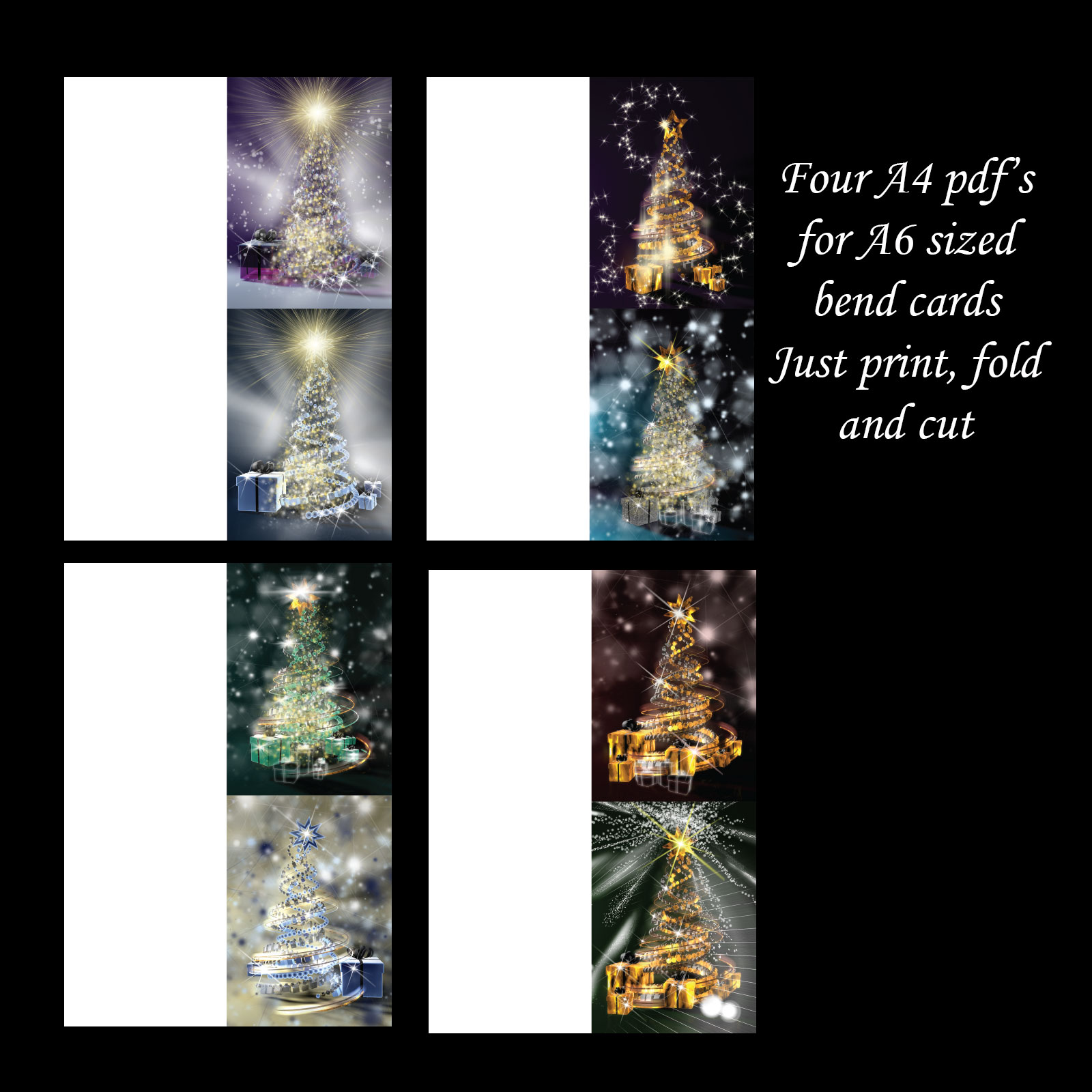 Glowing Tree Christmas Cards by N/A