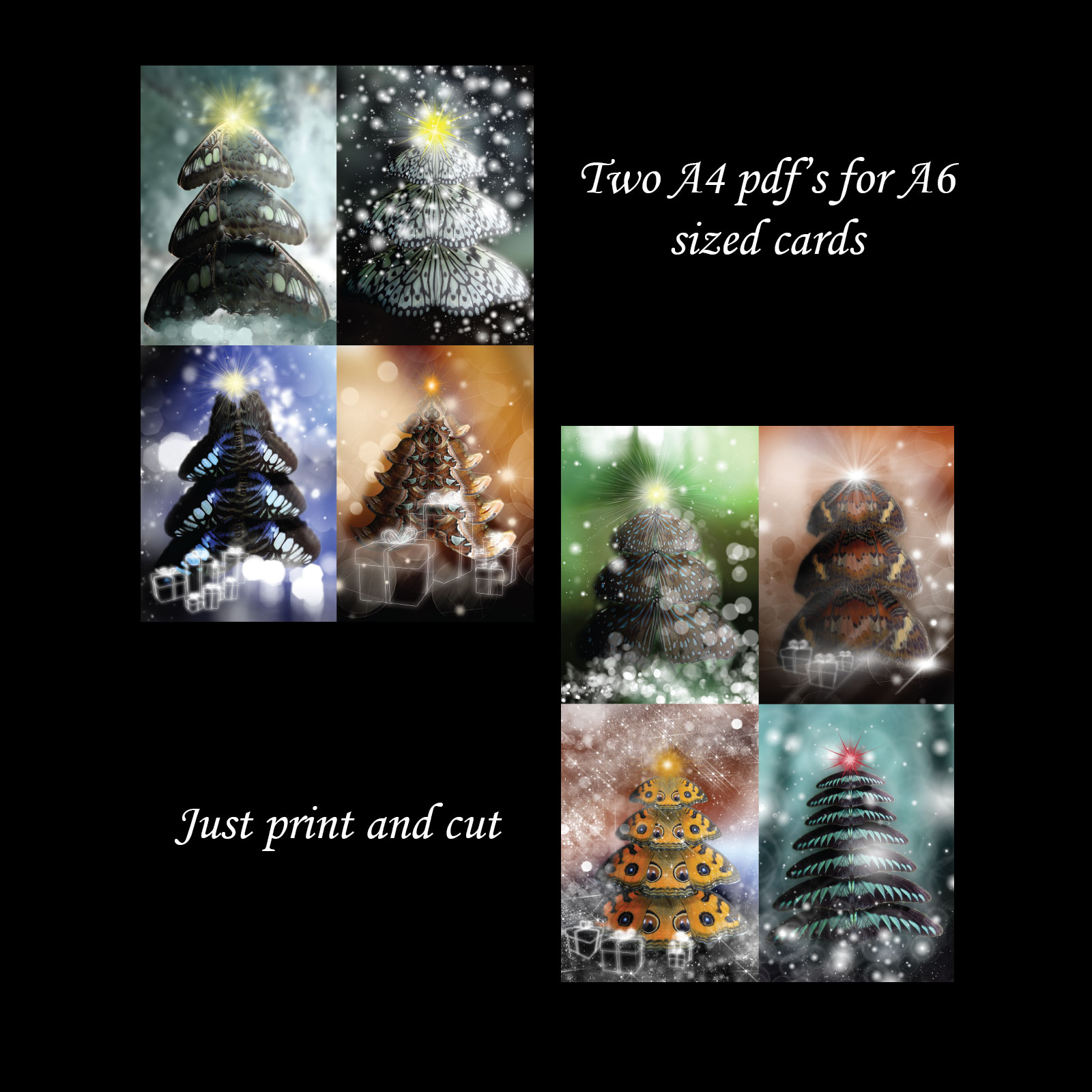 Butterfly Trees Christmas Cards by N/A
