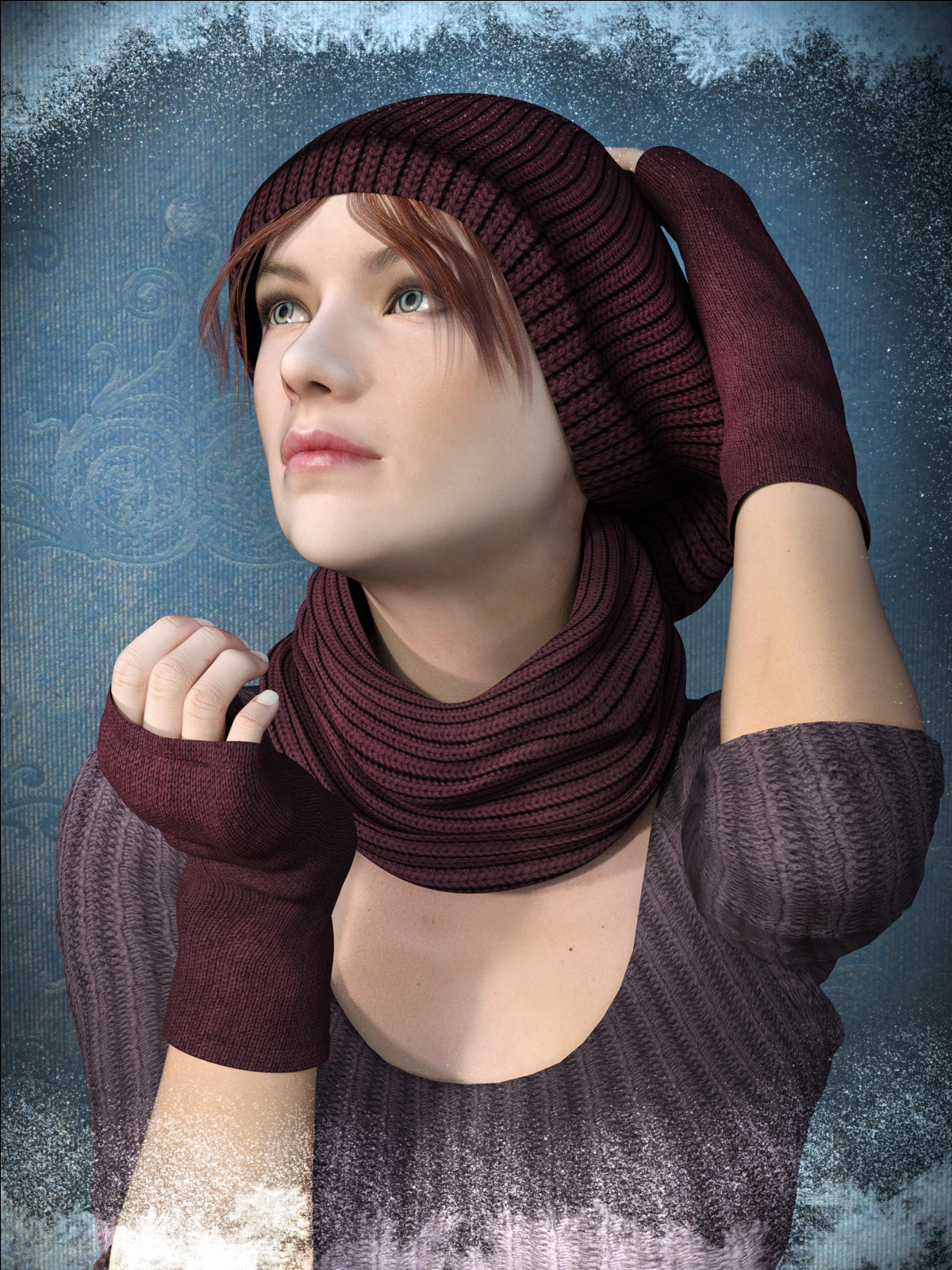 Cozy Winter Knitwear for Genesis 3 Female by N/A
