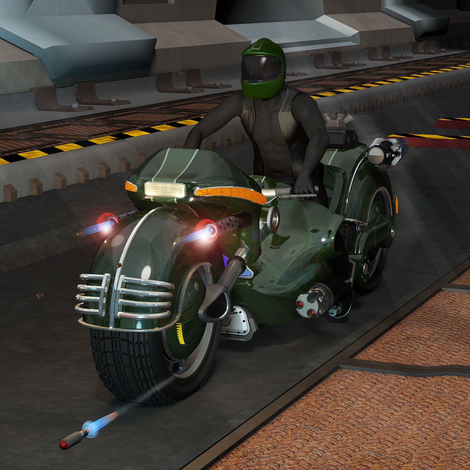 5 X Sci-Fi Motorcycles by N/A