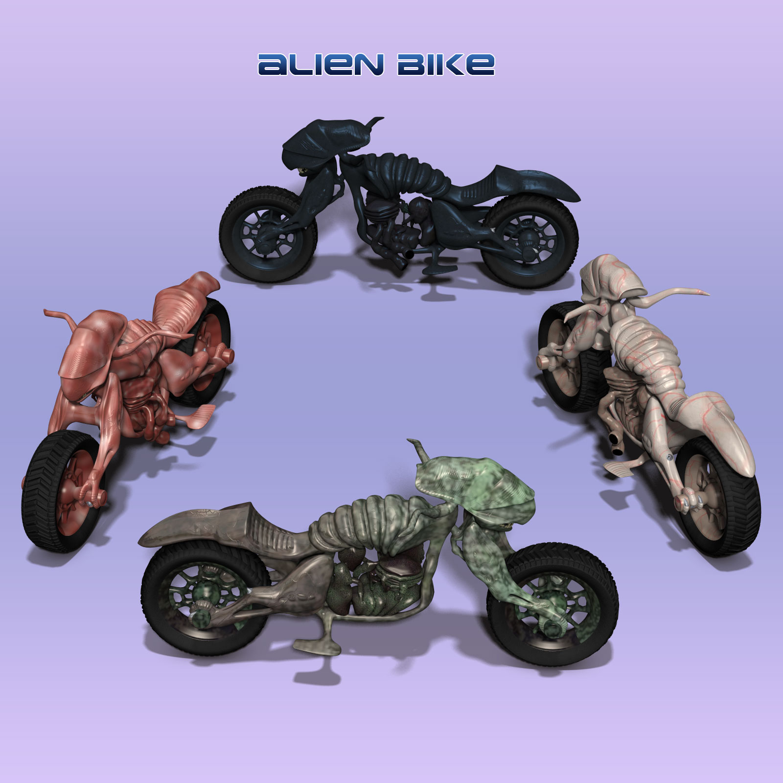 5 X Sci-Fi Motorcycles by N/A
