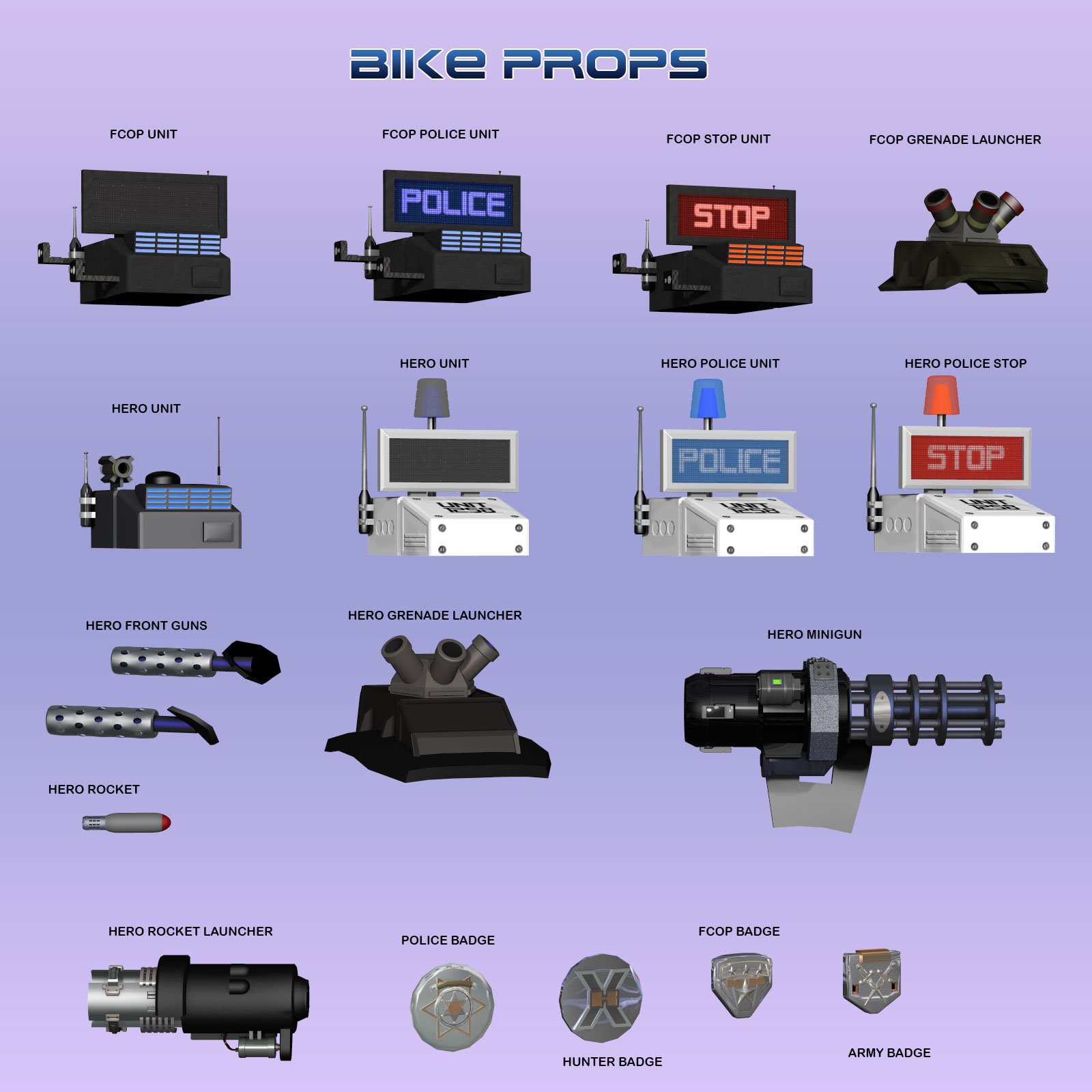 5 X Sci-Fi Motorcycles by N/A