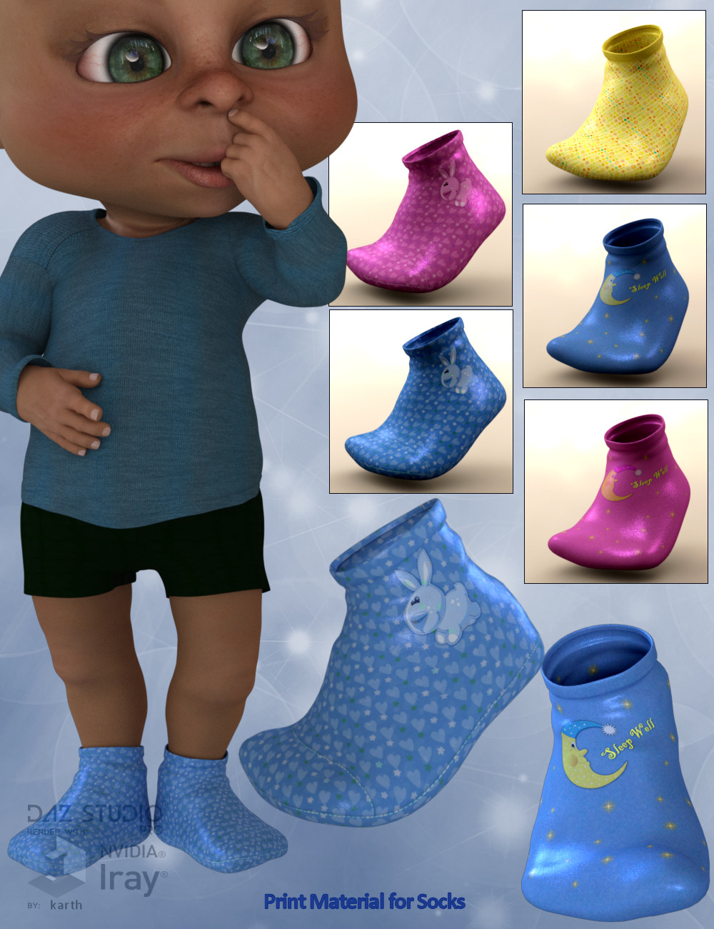 Baby Socks for Toon Generation 2 for Genesis 3 Male by N/A