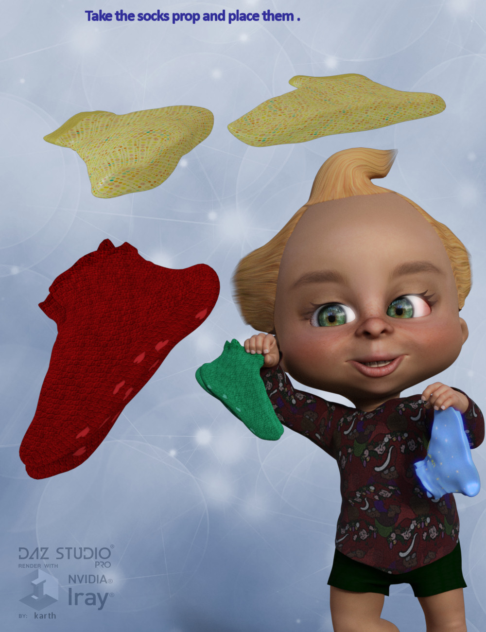 Baby Socks for Toon Generation 2 for Genesis 3 Male by N/A